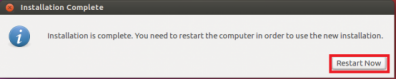VirtualBox virtual machine Ubuntu installation complete