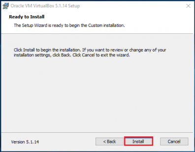 VirtualBox network interfaces ready to install